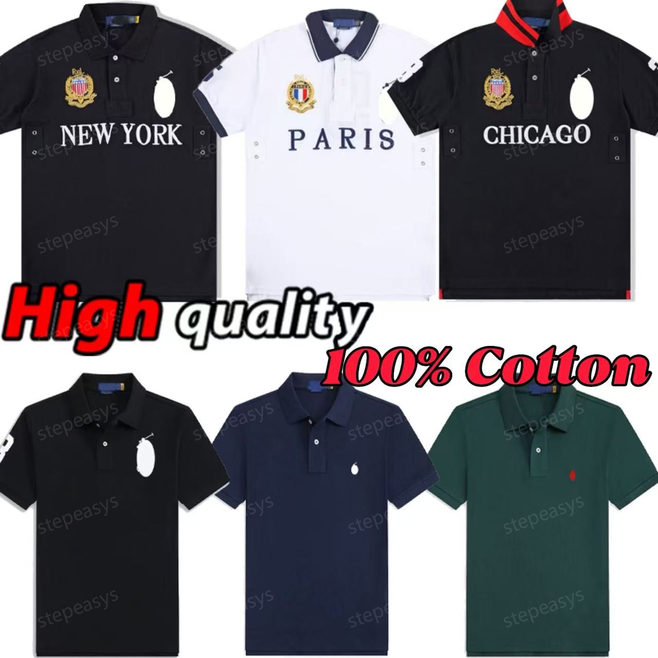 Polo Shirts Mens Designer Pony Polo Summer Business Self-Cultivation Tee National City Series T-Shirt Soccer Jerseys Tyle Casual Sports Shirt Britis
