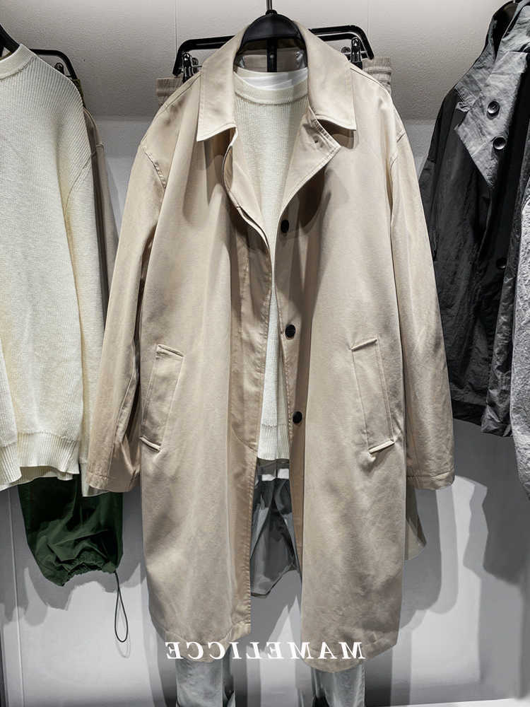Wool design MAMELICCE blend Classic Light khaki oversized Mid-length Trench coat Men's clothing loose jackets coat tops D260902