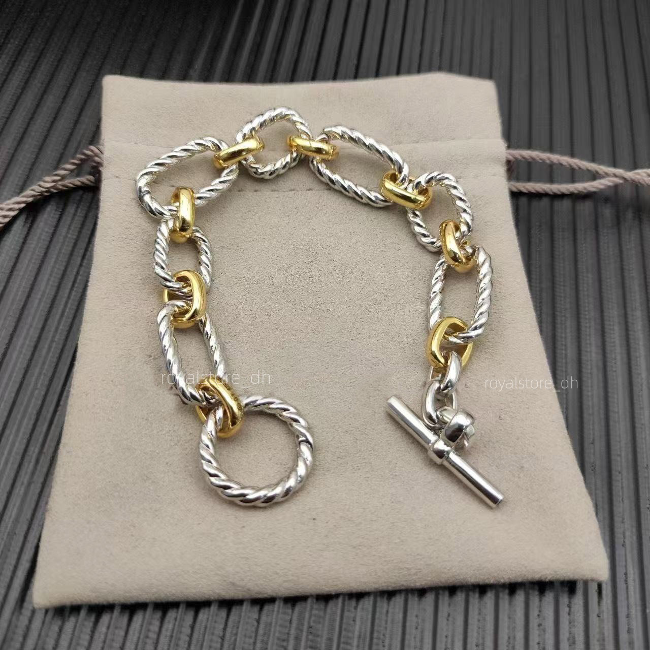 925 Silver classic punk designer bracelet K gold buckle chain bracelet classic punk unisex gold bracelet bangle interlocking luxury jewelry street r