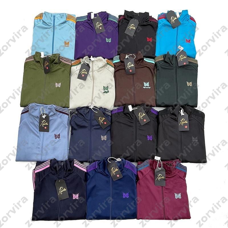 Aiguilles Track Jacket Pour Hommes Femmes Designer Sweats À Capuche Papillon Brodé Sweat Unisexe Rétro Sport Streetwear Tops Manteaux