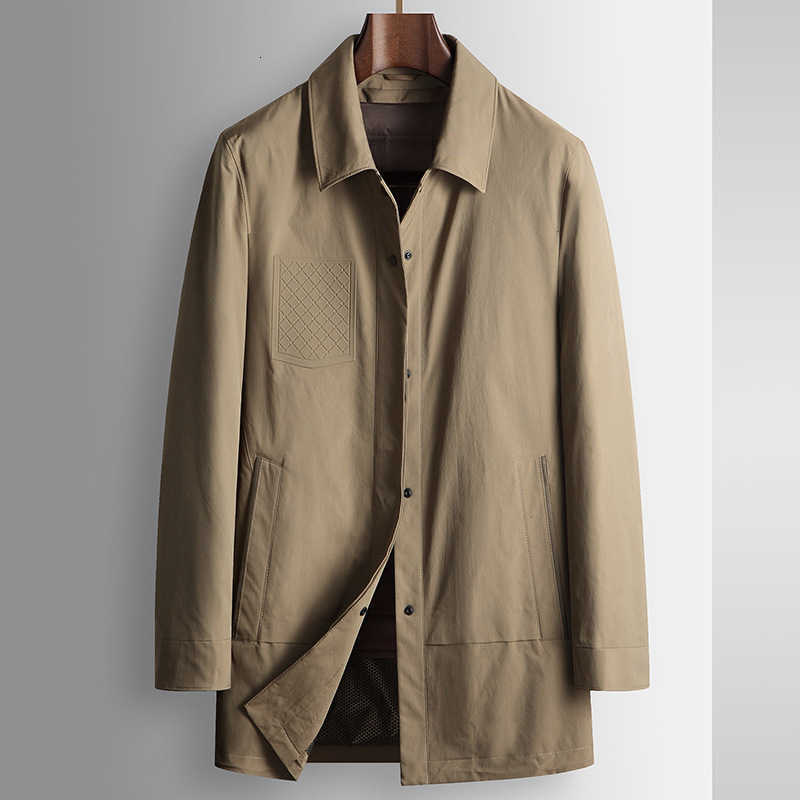 Autumn Men's Down Winter Coat Lapel Trench Coat Down Warm Youth Business Thickened Coat D260902