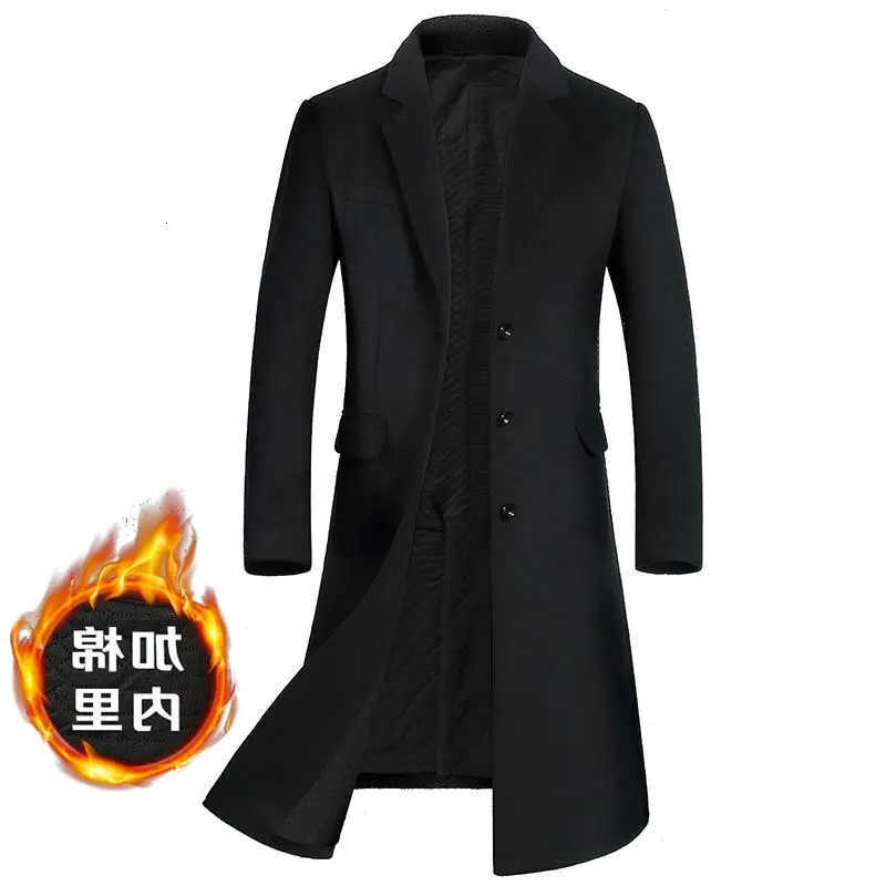 Business Winter Fashion Jacket Men Slim-fit British Style Solid Color Outdoor Cold Casual Trend Thickened Tweed Coat D260902