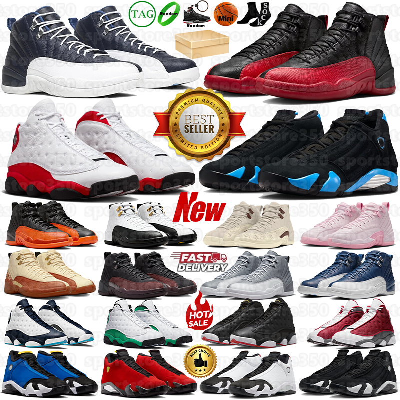 Designer 12S 13S 14S Chaussures de basket-ball pour hommes Femmes 12 Obsidian Flu Game Melo 13 Flint OG Chicago Playoffs 14 Ferrari Noir Bleu Spo