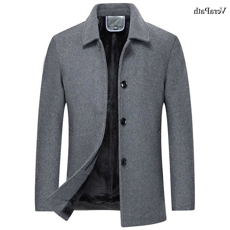 Style New 2026 Men's Autumn/Winter Business Wool Lapel Tweed Coat with Thick Inner Layer Mid-Aged Men's Formal Jacket D260902