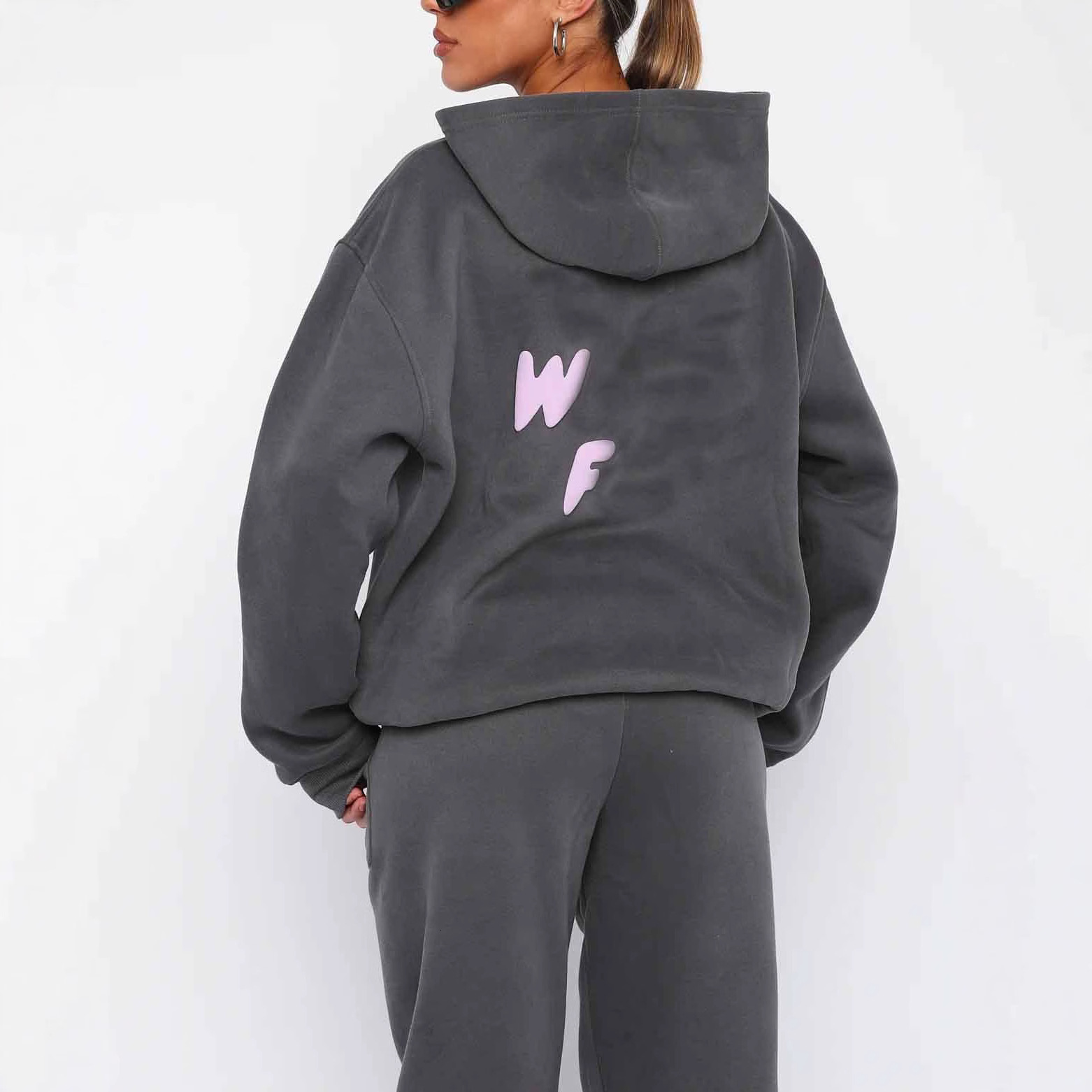 New Designer Hoodies Sweatshirts for Women European and American fashion loose-fitting hooded fleece-lined thick long sleeve cotton blend sweatsh