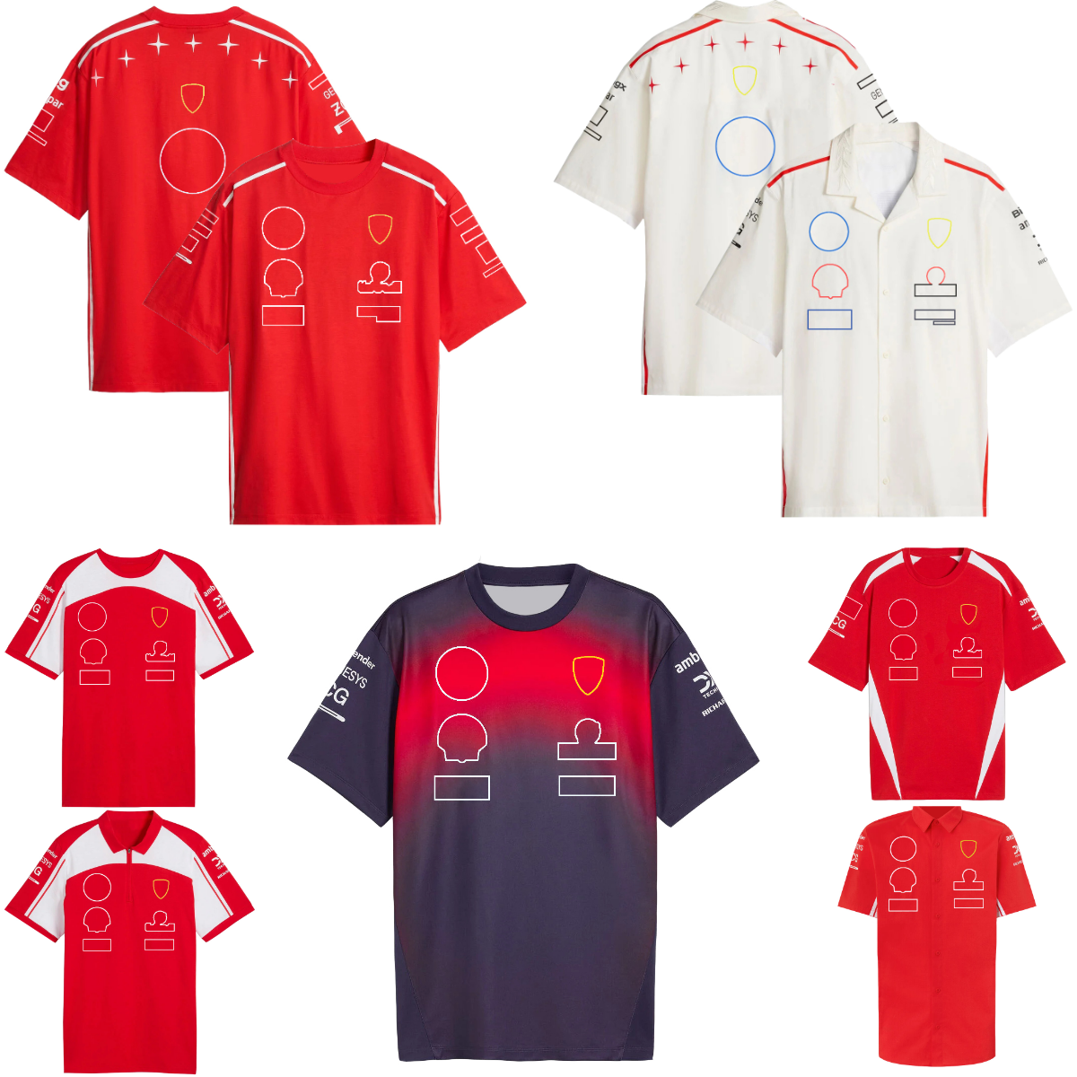 F1 2026 Team Monza T-shirt Formula 1 Special Edition Racing Polo Shirts Motorsport Driver Fans Replica Unisex Tee Jersey Quick Drying