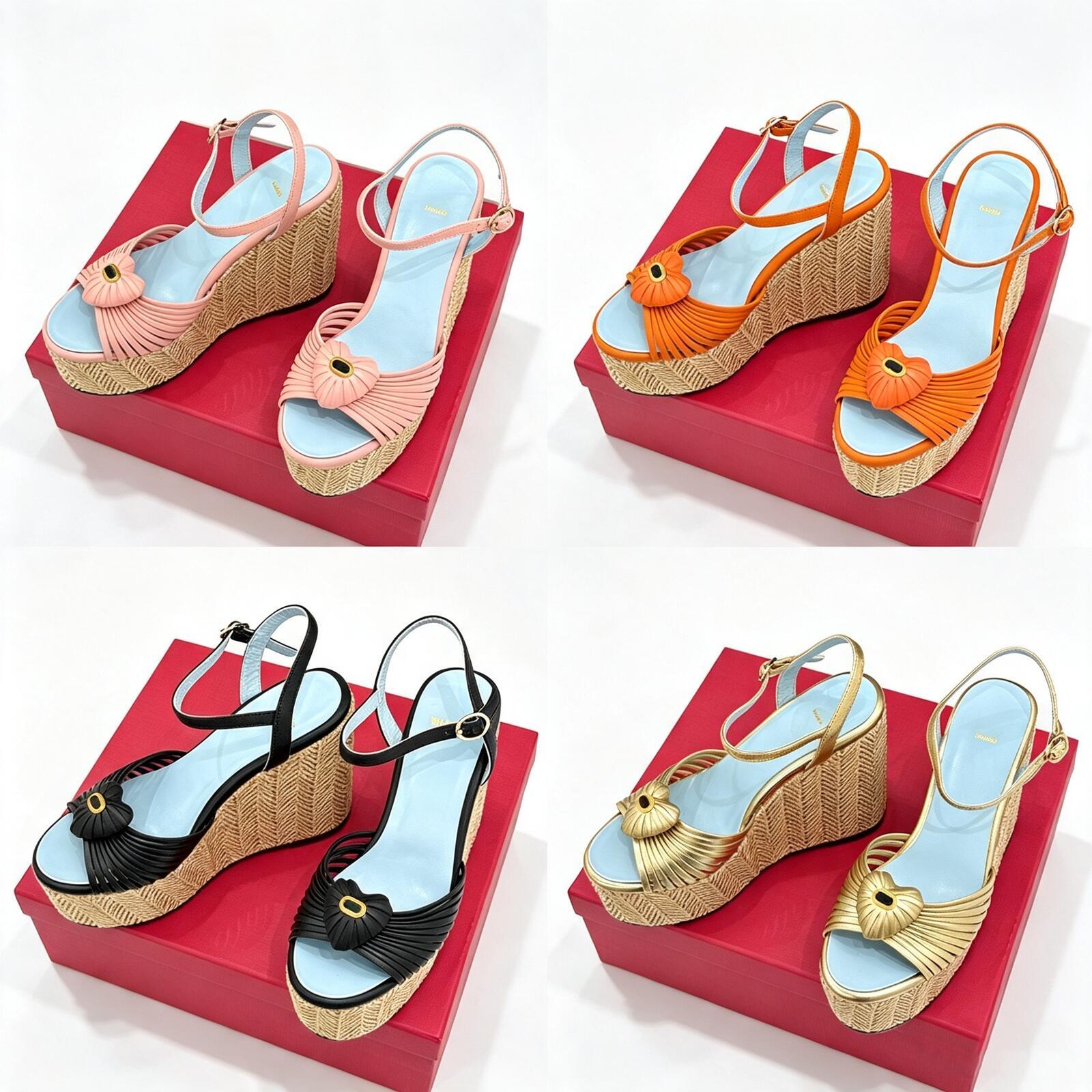 Valentine Wedge sandals heels hasp womens Sexy Date gladiator luxurys travel heel Party Wedding High heeled Designer platform dress shoe open toe ma