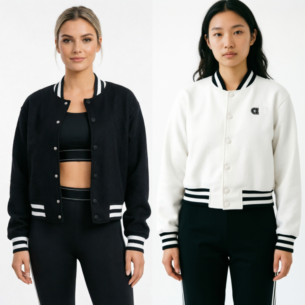 A2831 Vestes d'automne pour femmes Veste de baseball chic pour les déplacements quotidiens Haut moderne inspiré du baseball Parfait pour les vête