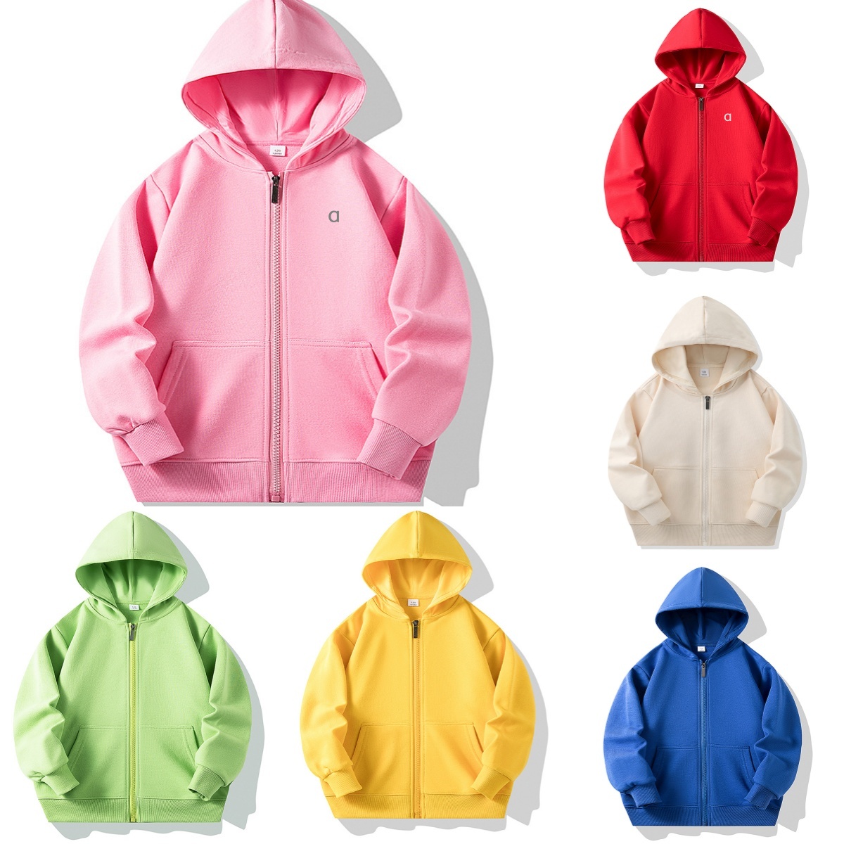 2779AO New Fashion Kids Outdoor Leisure Sports Jacket Coat 3D Silver Full Zipper Hoodies Coat for Boys and Girls Multicolor Hooded Sweater Coat