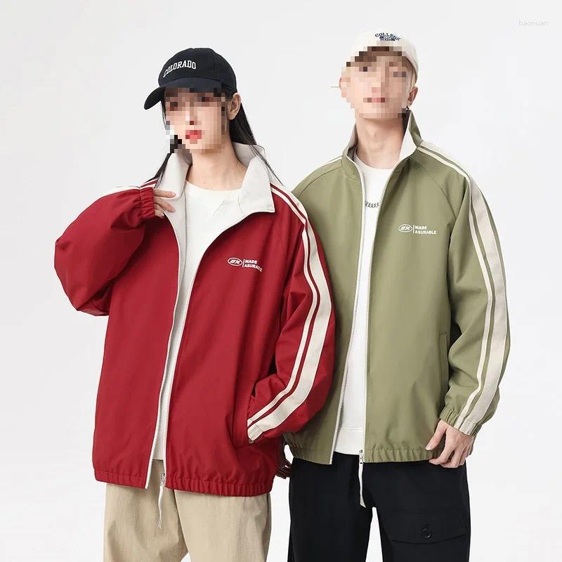 Men's Jackets Jacket Two sided Long Sleeve Outdoor Men Coats Women Reversible Windproof Splashproof Double Sided Couple Top be