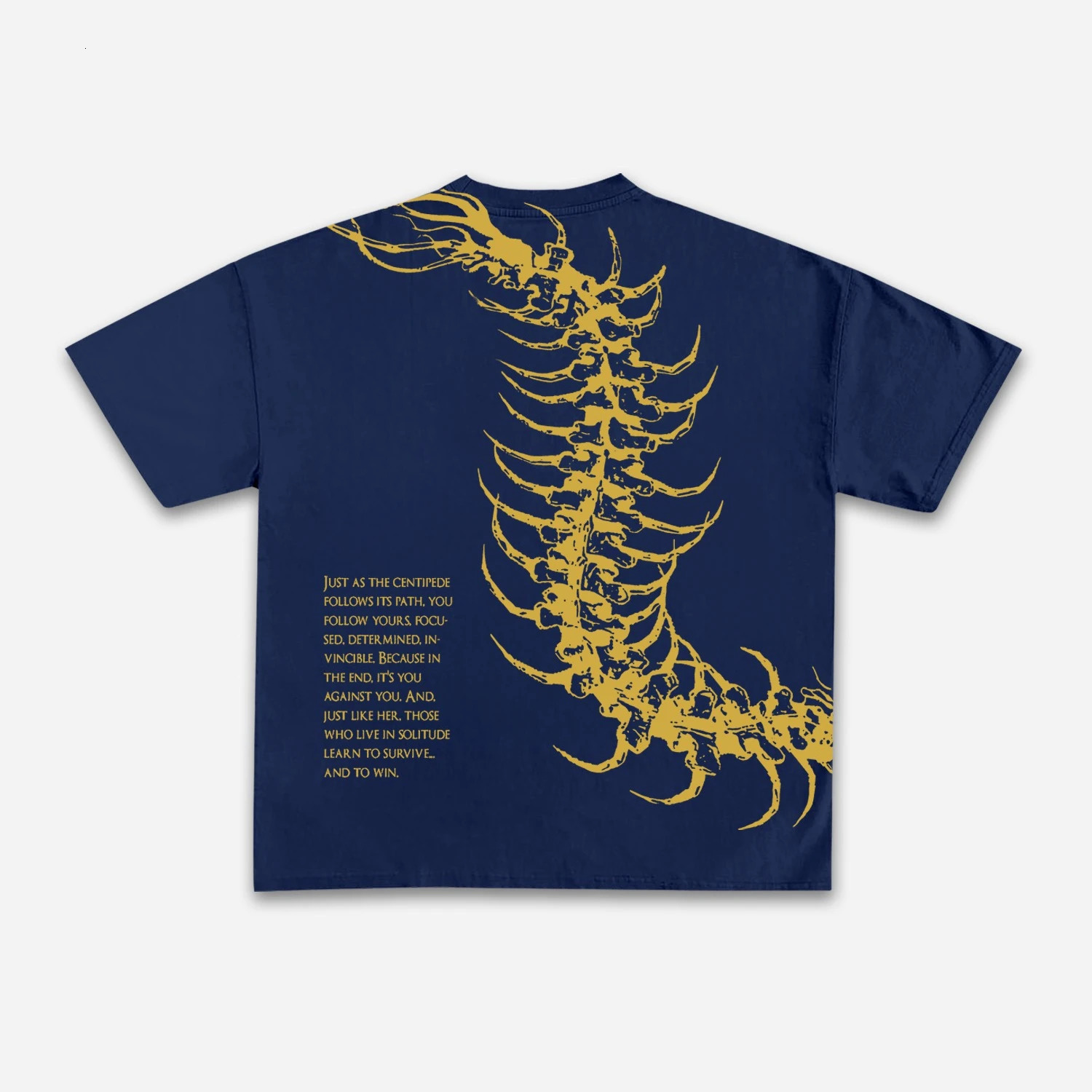 Vintage Dark Centipede Skeletal Graphic Print T-shirt Men Y2K Summer Short Sleeves Oversize T-shirt Women Casual Tee Tops 260902