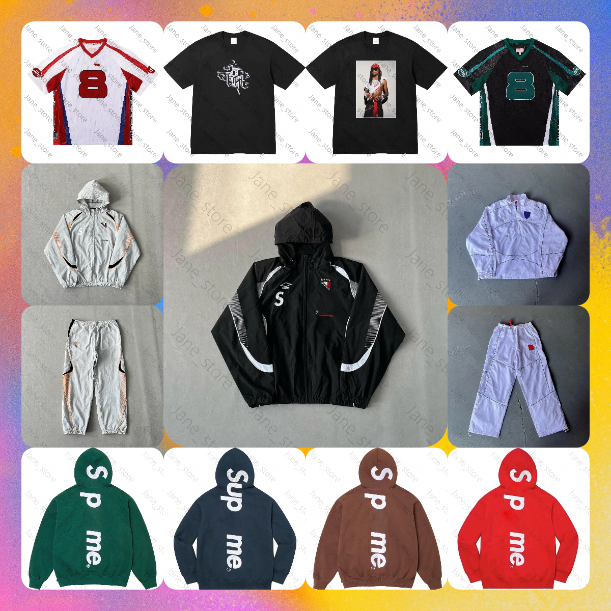 10A Designer New Fashion Mens Sportswear Jacket Embroidered Patterns Retro Racing Jacket Hoodie Drawstring Women Supremen suit Pants Set SPHT3 B1