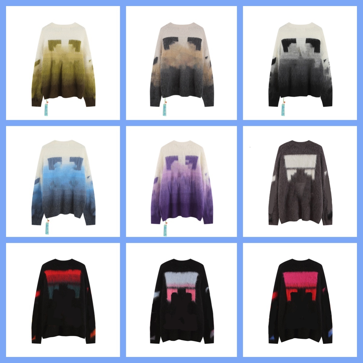 Designer Off White Sweatshirt Men Winter Knit Sweater Off Long Sleeve Casual Pullover Loose Fit Knitwear Offes White Hoodie Outer Commute Casual Str