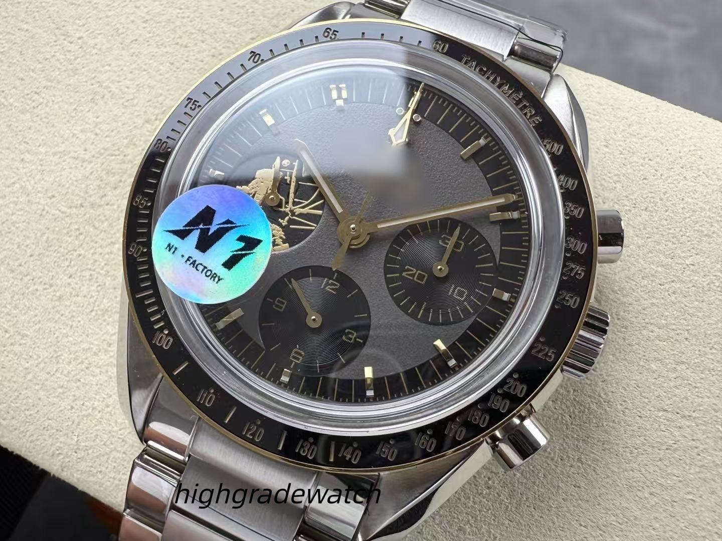 N1 Factory designer watches 50th Anniversary Limited Edition - Polished black zirconium oxide ceramic bezel, 3861 movement 42mm diameter, sapphire c