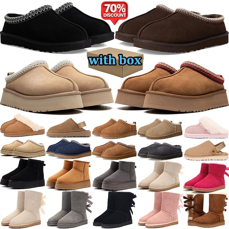 Tazz Tasman Designer Slippers slides sandals Mens Womens Fur Classic Mustard Chestnut Seed Sand Ultra Mini Platform Slip-on Les Petites Suede Wool S