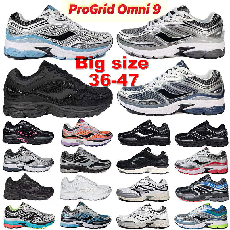 High Quality sauconyy omni 9 Designers Shoes Progrid Omni 9 Outdoor Running Shoes Shock Absorption Wear Resistant Thick Sole Grey Navy Blue Green Sn