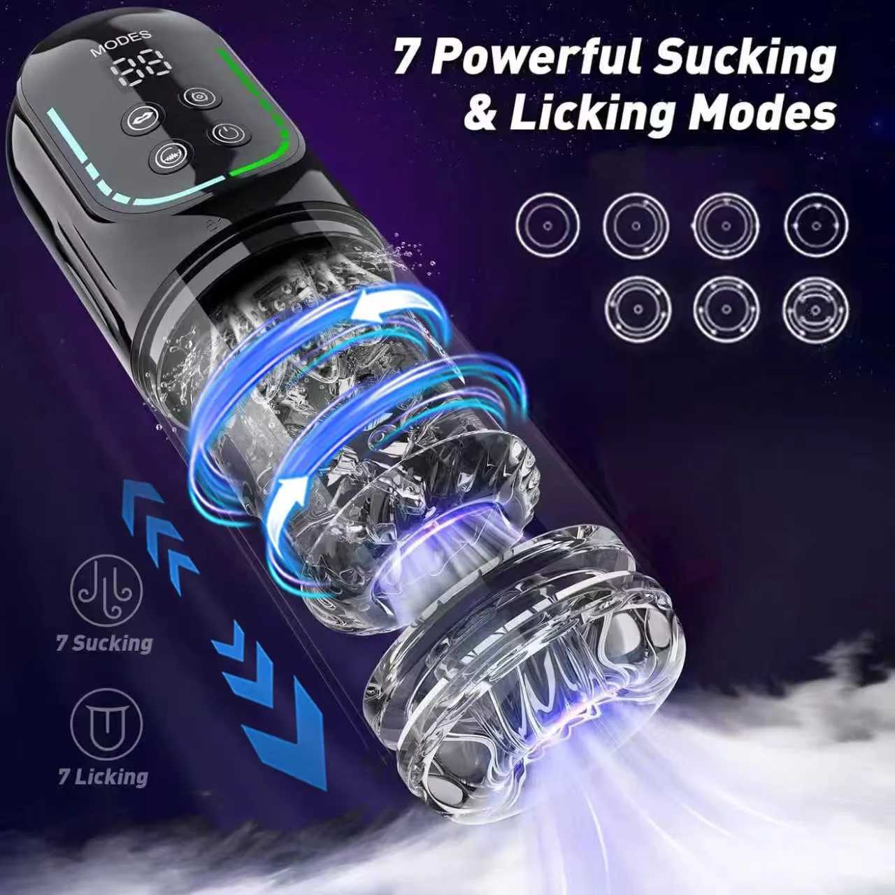 Telesic Automatic Thrusting Male Masturbator Cup Sucking Vibrating Masturbation Vagina Pusssy Blowjob Adult s for Men M261017