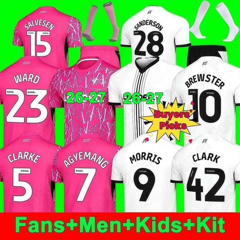 S-4XL Derby Country FC 26 27 Soccer Jerseys MORRIS AGYEMANG 2026 Football Shirts BREWSTER WEIMANN CLARK football kits OZOH ELDER CLARKE Men Kids Kit
