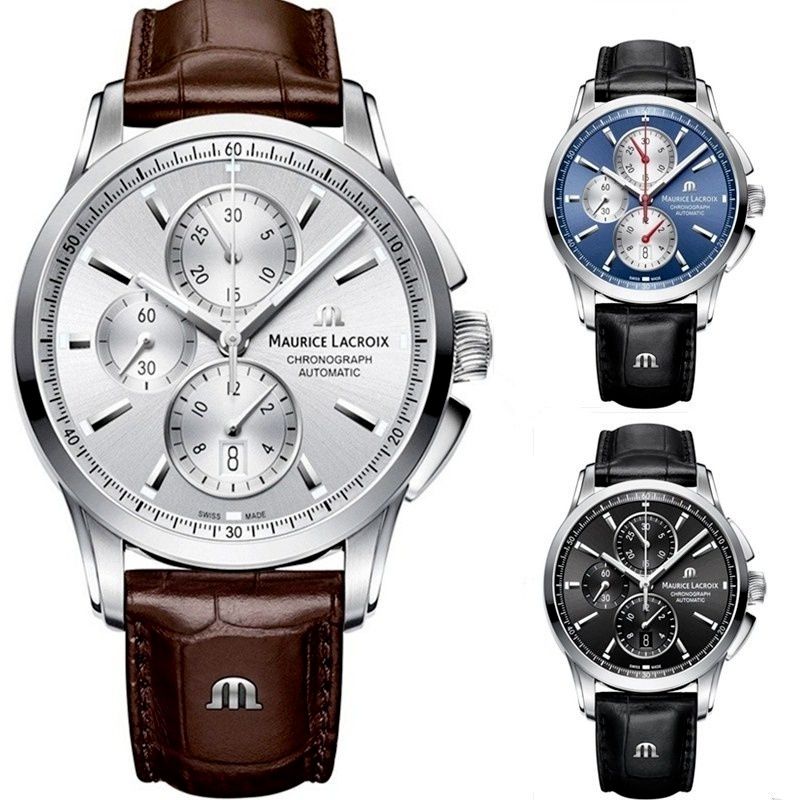 Jason007 Siwss Brand MAURICE LACROIX Mens Watch Ben Tao Series Three-eye Multifunction Chronograph Luxury Casual Leather Designer Movement Watches G
