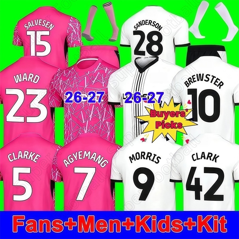 S-4XL Derby Country FC 26 27 Soccer Jerseys MORRIS AGYEMANG 2026 Football Shirts BREWSTER WEIMANN CLARK football kits OZOH ELDER CLARKE Men Kids Kit