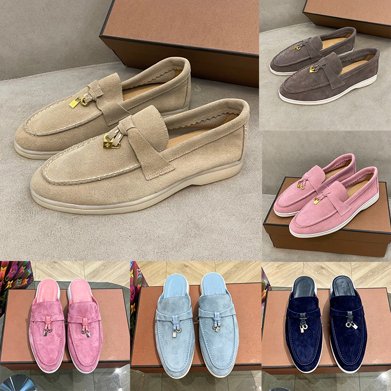 Designer Loafers Sandal Slippers 100% Suede Fashion Casual Shoes Open Walk Slipper Mules Flat Chaussons Luxury Master Womens Mens Quality Sneakers M