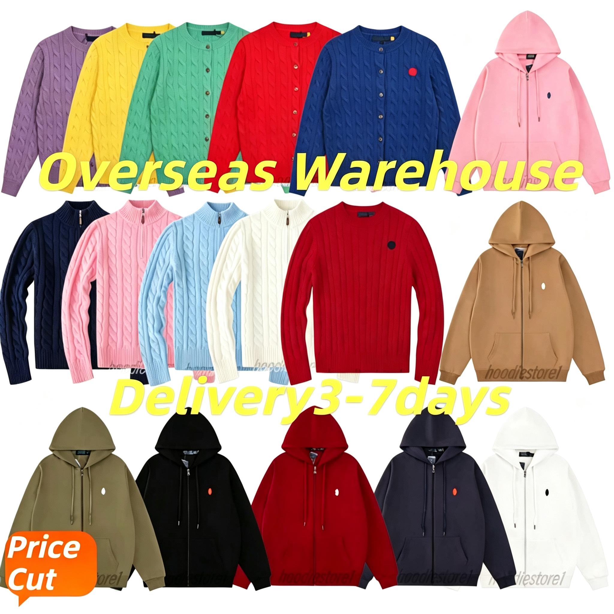 RalfLoren sweater men designer luxe cardigan men designer knit sweater polo quarter zip pull homme mens pullover half zipper luxe casual jumper autu