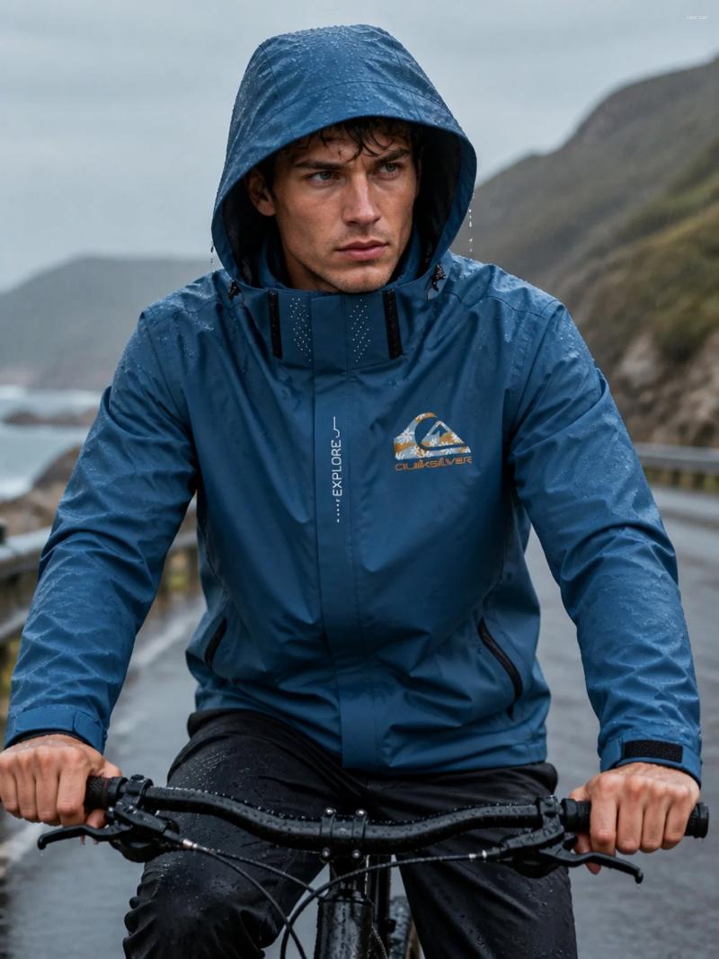 Men's Jackets Spring And Autumn Zipper Hooded Flight Jacket Fashionable Casual Windproof Rainproof Coat With Detachable Hood ad