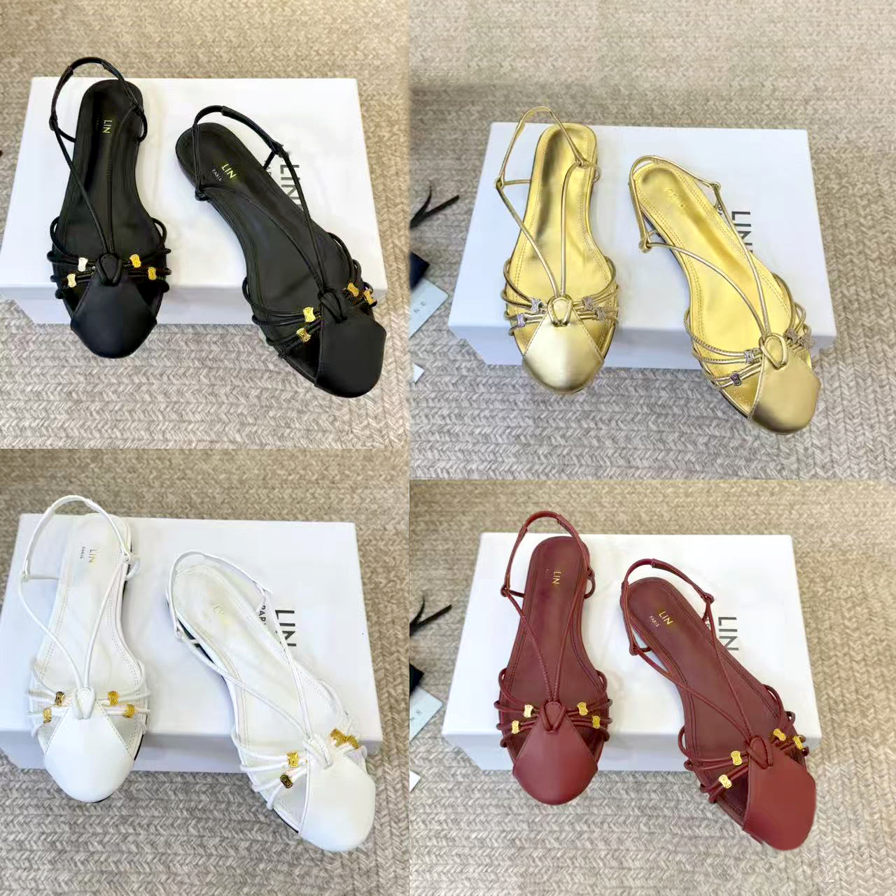Fashion womens mary jane sandale Designer Ballet Flat shoes vintage hollow out sandal Summer loafers luxury Mule Genuine Leather Outdoor slider Beac