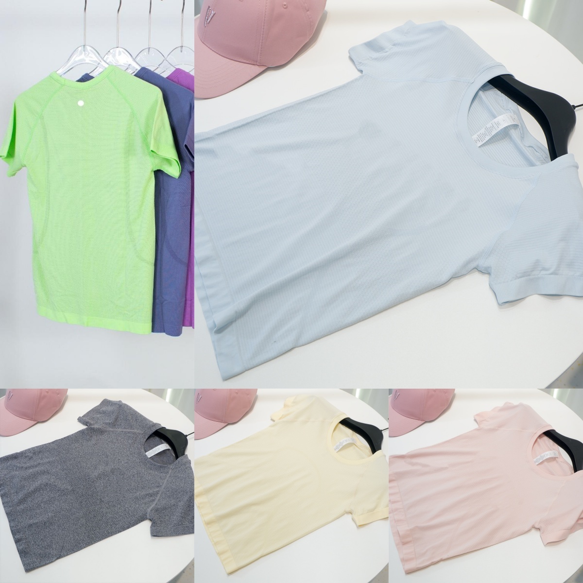 L6170 T-shirt de sport hautement élastique pour femme - Chemise de sport confortable et décontractée - Haut de jogging à manches courtes pour le