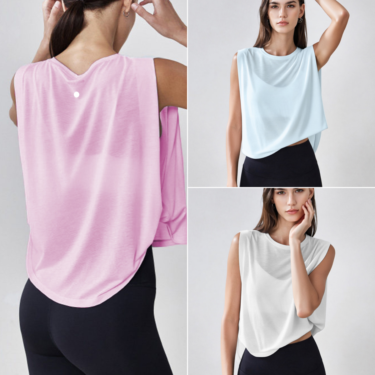 L6519 Dong Yoga Tank Top for Women Sleeveless Loose-Fitting Pilates and Fitness Top Lightweight T-Shirt