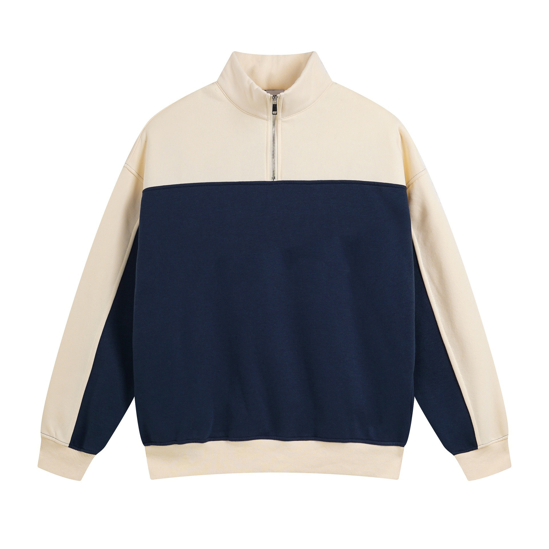 ruhde mens tracksuit designer quarter zip Color blocked letter printed stand up collar and fleece hoodie 2peice suit top pants set