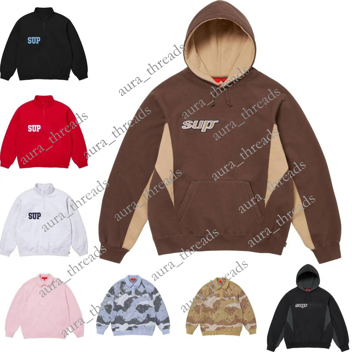 High quality hoodie Men's Jackets Hoodies Print High Street Couple Sweatshirt Half Zip Up Casual Loose Fit Embroidered Letter Versatile Jacket