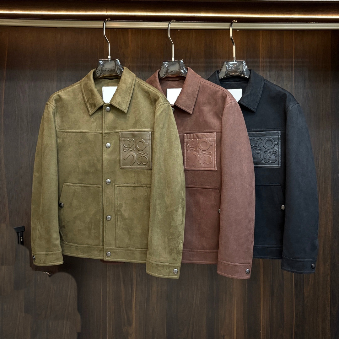 Luxury designer men's suede truck jacket with multiple pockets and a vintage casual jacket for autumn and winter men's daily wear