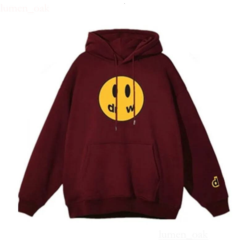 Draw Hoodie Designer Winter Heavy Weight Cotton Warm Hooded Tracksuit Long Slve Pullover Print Face Graphic Mens Comfortable Fashion Hoody Drawl Swe