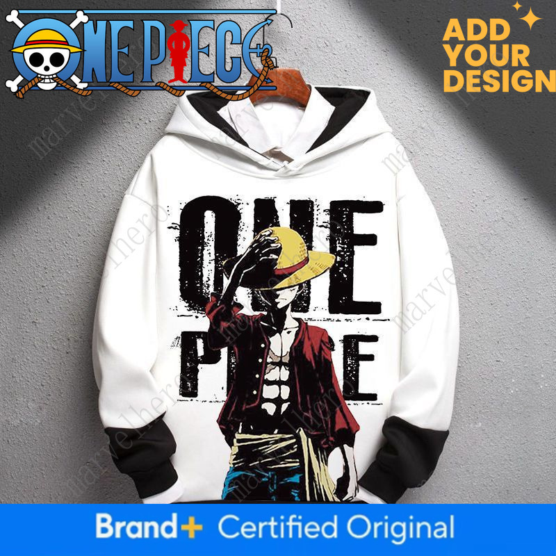 One Piece hoodie met fleecevoering, verdikte jas, trui heren dames, geschikt voor tieners en studenten, anime