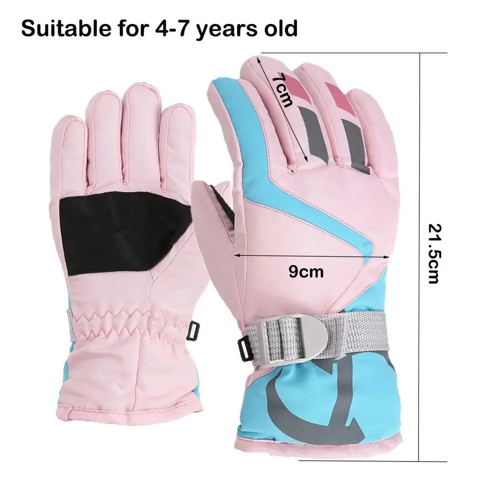 Waterproof Winter Gloves for Kids Thermal Ski Snowboard 3 Fingers