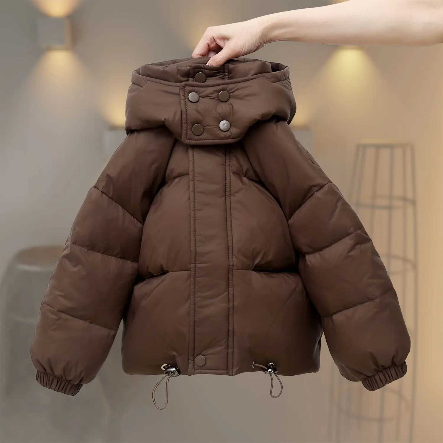 2026 Korean Autumn Winter New Children's Down Jacket Boys and Girls Thick Hooded White Duck Down Jacket Teenagers Winter 3-12Y M261012