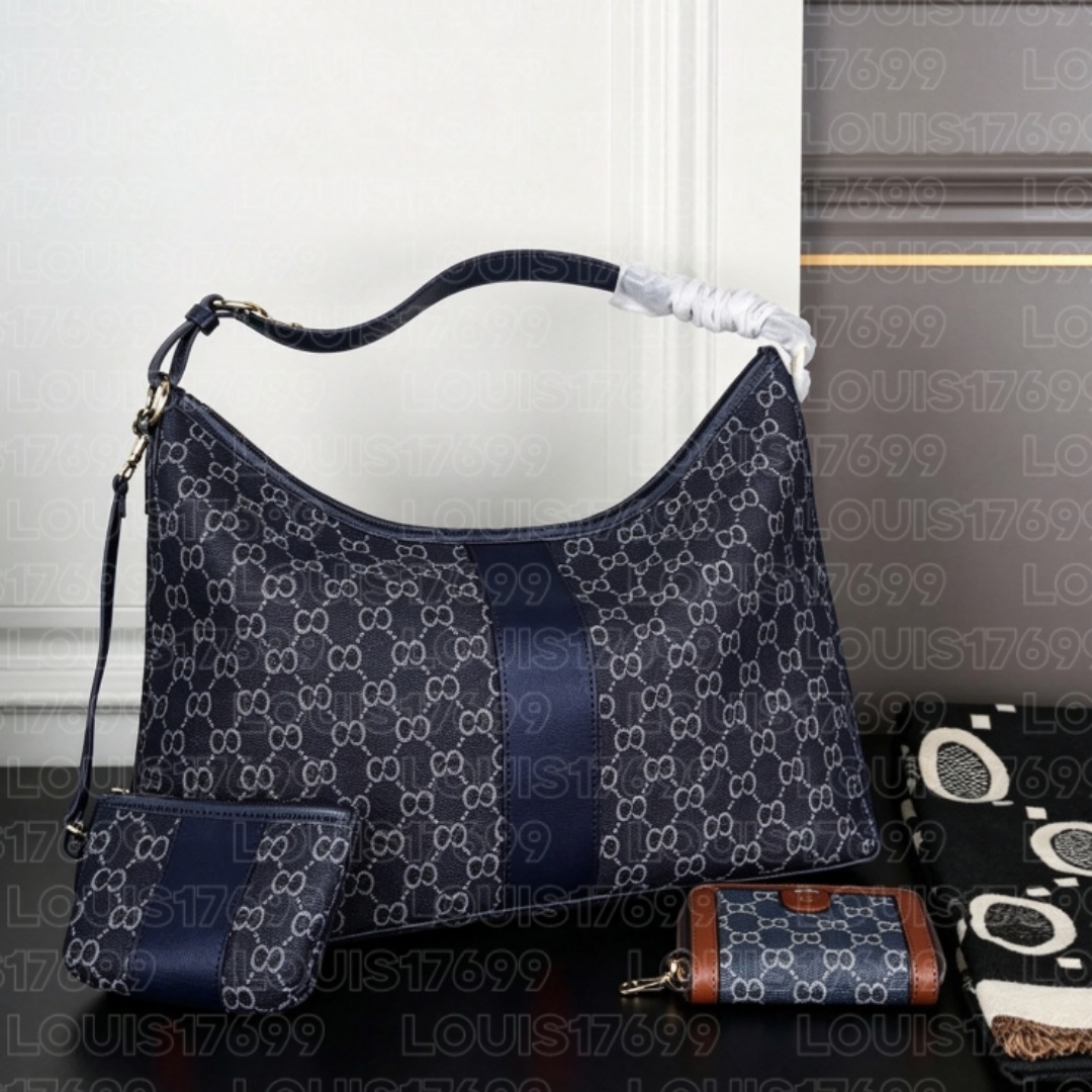 Luxury designer Retro Pattern Ladies Tote Handbag Set 3pcs Combination Bag Large Capacity Shopping Shoulder Bag Ornament Chain Crossbody Purse With