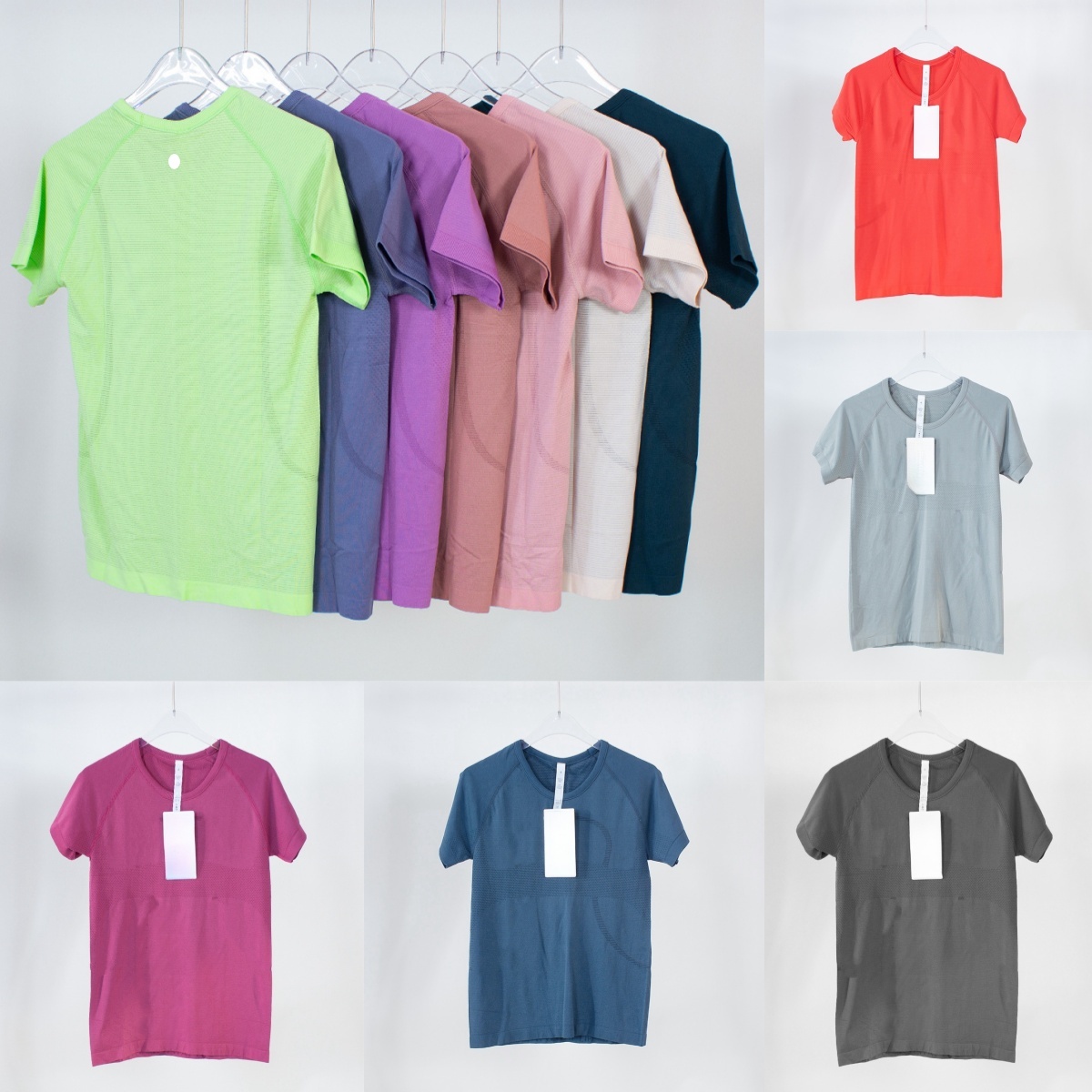 L6170 High-Elastic Seamless Womens Spandex Fitness T-Shirt 2.0 Short-Sleeve Jogging Top for Yoga Lightweight Quick-Dry Gym Top