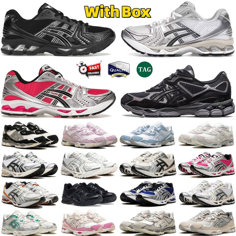 with Box K14 gels NYC Designer Running Shoes Pure Silver Black White Classic Red Monaco Blue Metallic Plum Slate Grey Bright Lime Men Women trainers