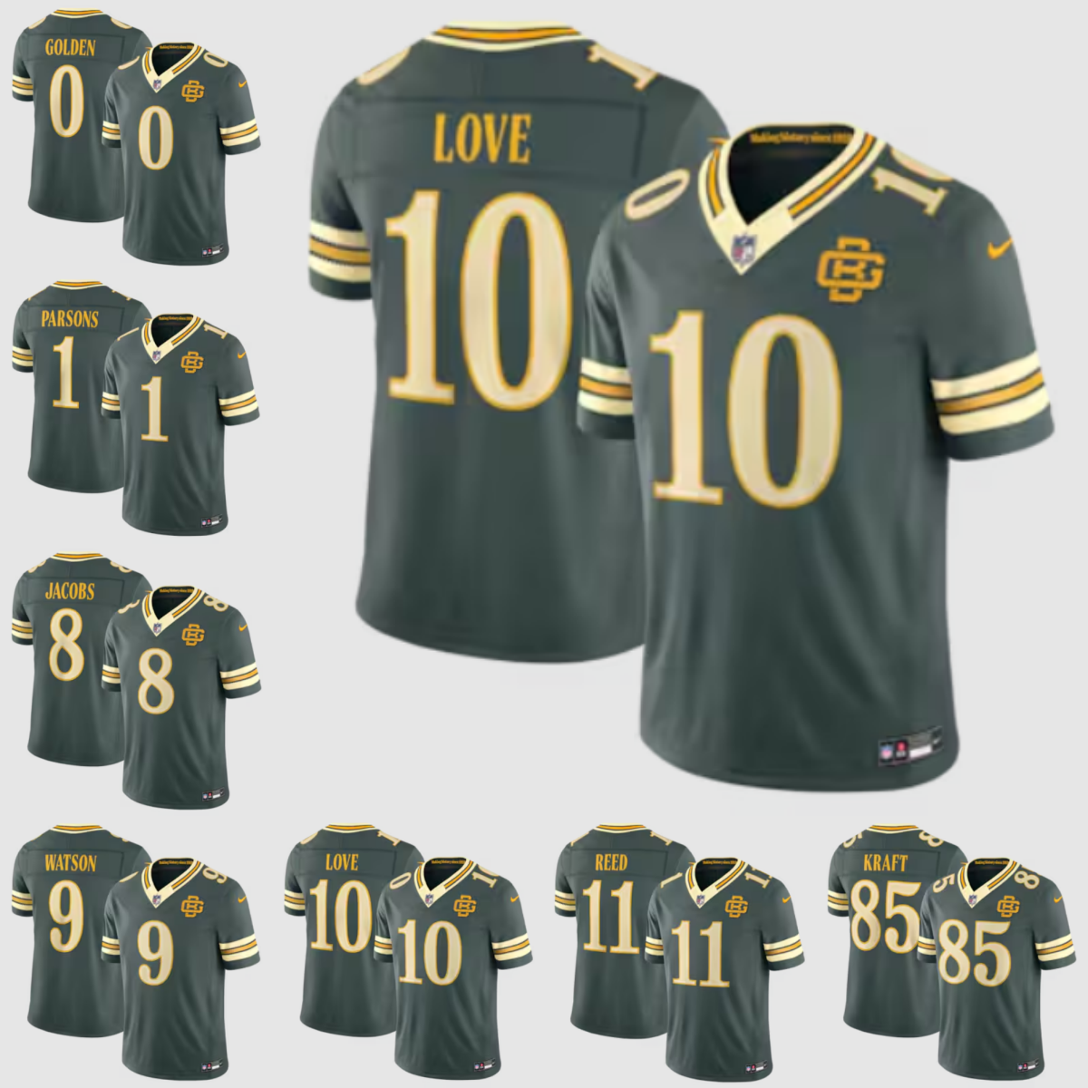 Mens Womens Kids Green BBa pPackerss Micah Parsons Jordan Love Xavier McKinne Josh Jacobs Christian Watson Green 2026 Rivalries Collection Stitched