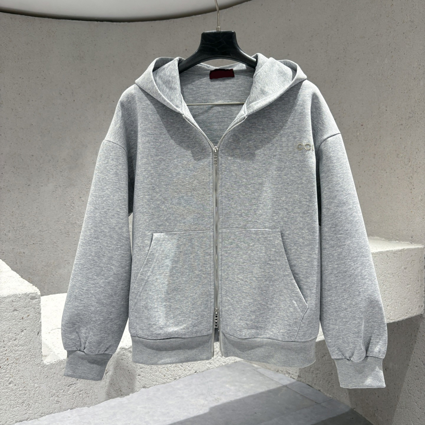 New luxury men fashion casual embroidered letter LOGO pure cotton loose cardigan hooded sweatshirt simple zipper hooded jacket designer high-end men