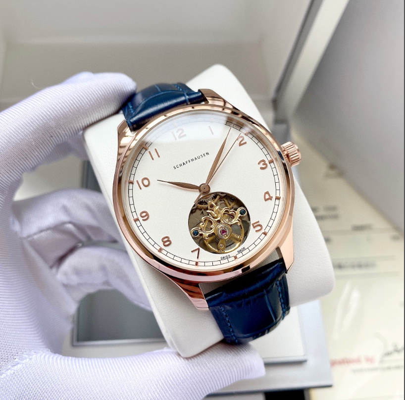 New IW Men's Fully Automatic Mechanical Watch with Mineral Reinforced Glass 316L Stainless Steel Case and Genuine Leather Strap, Simple, Casual