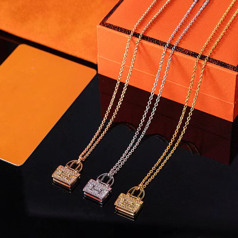 Collier classique H en or 18 carats, sac exquis, collier de styliste, bijoux de luxe de haute qualité