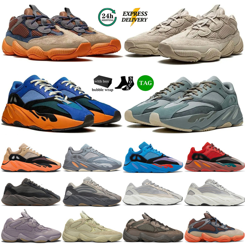Designer Running shoes Mens Womens 500 boost 700 v3 Sneakers Classic Stone Salt Blush Utility Black Granite Enflame Brown Clay Ash Grey Sports Train