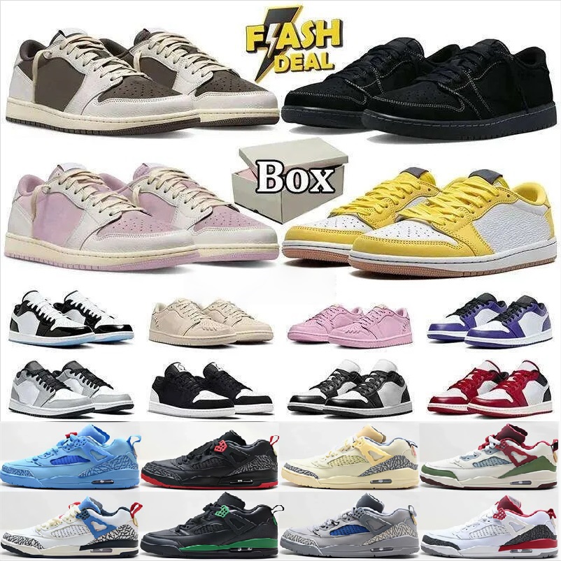 Travi Scott Low 1 basketball shoes 1s OG Designer Men Women Trainers Sneakers Trend Fashion Versatile Casual Skate Shoes Shock Absorption Low Top Pi