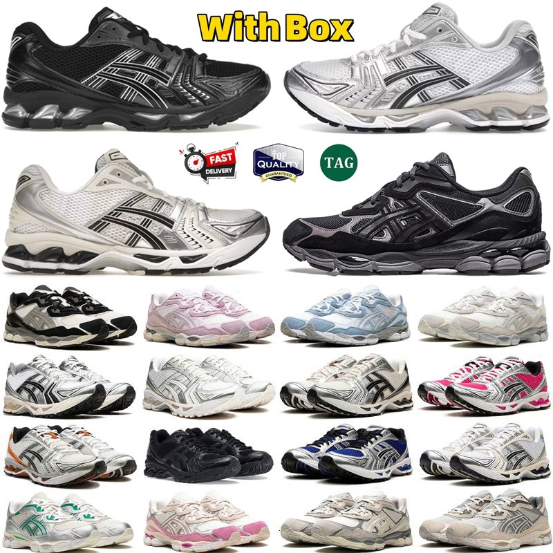 with Box K14 Designer Running Shoes gels NYC Pure Silver Black White Classic Red Monaco Blue Metallic Plum Slate Grey Bright Lime Men Women trainers