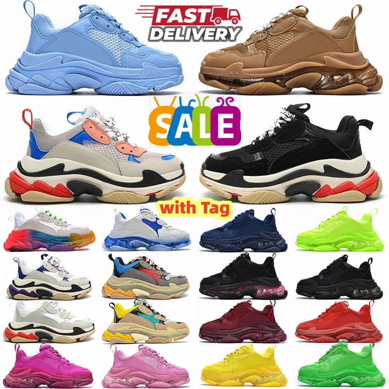Triple s 3.0 Men Women Designer Casual Shoes Platform Sneakers Clear Sole Black White Grey Red Pink Blue Royal Neon Green Mens Trainers Tennis 36-45