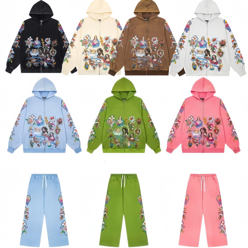2026 ins European and American Wholesale 3D Printed Zipper Sweatshirt Long Sleeve Pullover Hoodie Vintage Jacket Street Fashion Y2K 55