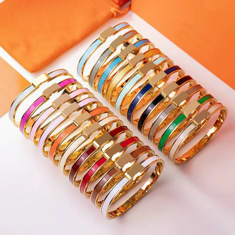 Bracelet H à la mode de styliste pour femmes, bijoux de luxe en or 18 carats avec lettres de 6mm, de haute qualité, cadeaux